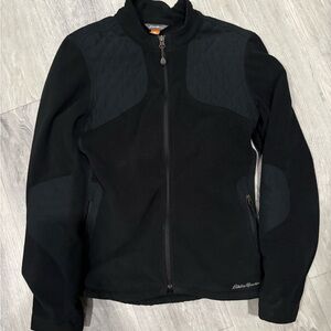 Eddie Bauer Black Quilted Fleece Full-Zip Jacket